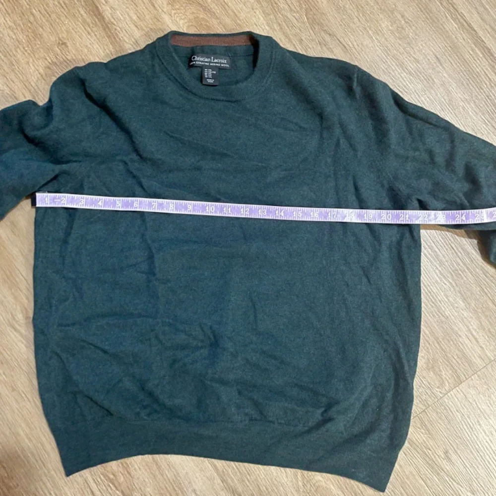 NWOT Christian LaCroix 100% Merino Wool Crew Neck Sweater/Forest Green/Size XXL